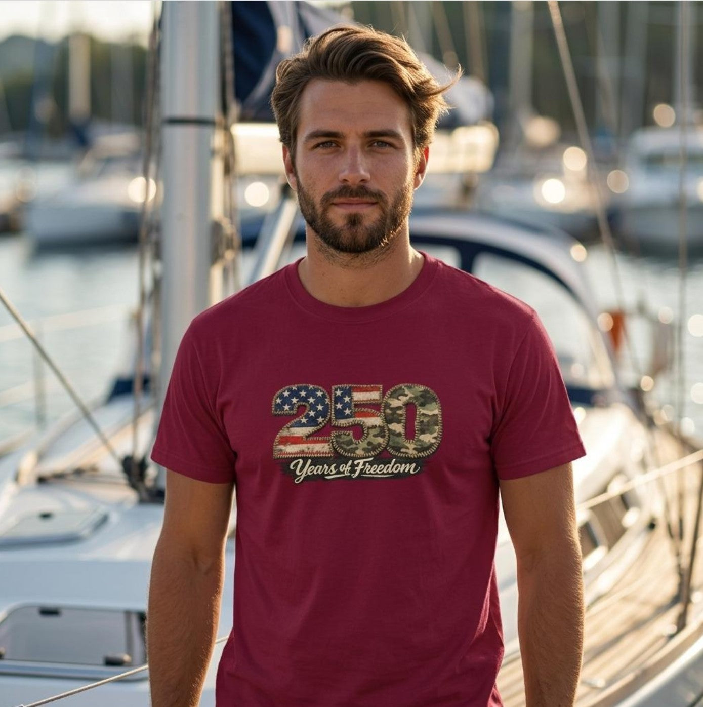 250 Years of Freedom, Cooles T-Shirt, VYBRYS, DTG-Druck