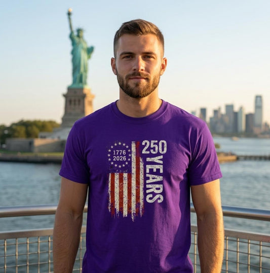 250 Years America Flag, Cooles T-Shirt, VYBRYS, DTG-Druck