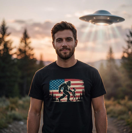 Big Foot Alien, Cooles T-Shirt, VYBRYS, DTG-Druck