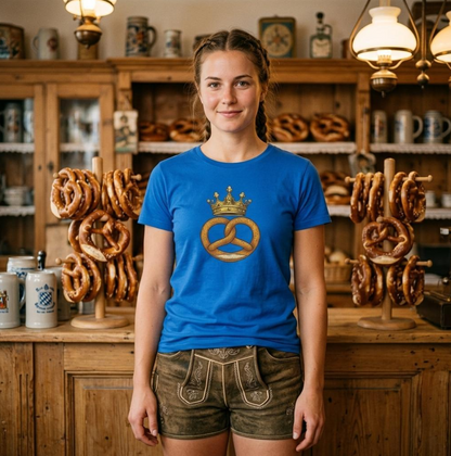 Bayerisches Damen T-Shirt Brezn-Königin, exklusives Design - Brezn-Königin