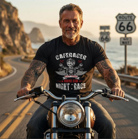 CAFERACER RIDERS CLUB 1966 T-SHIRT, Cooles T-Shirt, VYBRYS, DTG-Druck