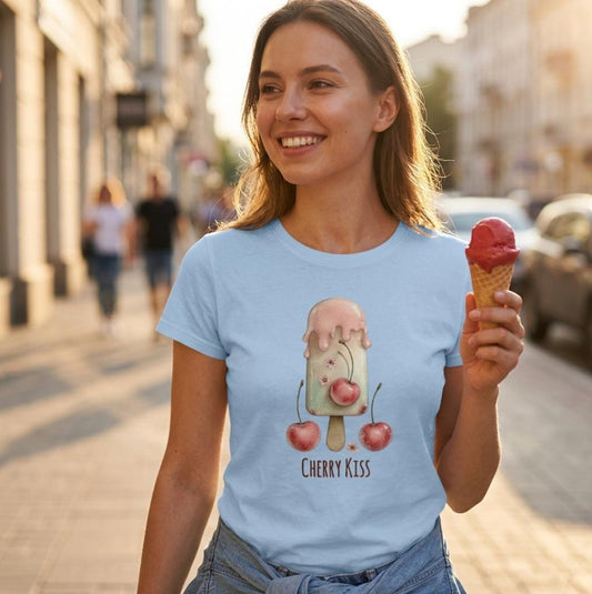 Kirsch-Eis – „Cherry Kiss“, weiches Damen-Shirt