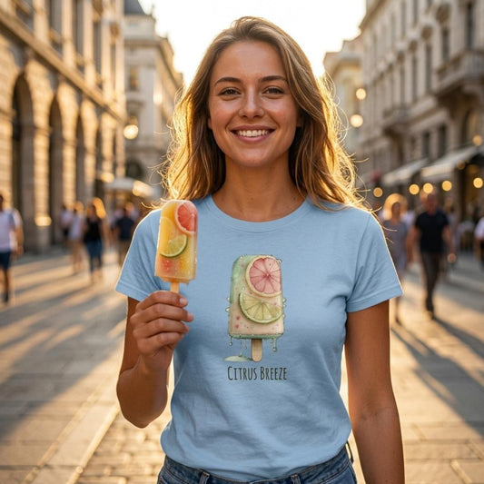 Zitrus-Eis – „Citrus Breeze“, weiches Shirt Damen