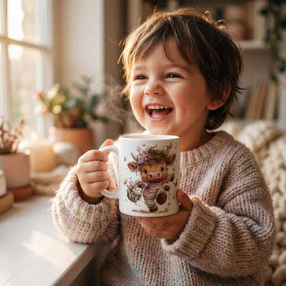 Easter Highland Cow 16-Tasse, 325ml Keramiktasse, Versandkostenfrei