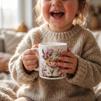Easter Day Highland Cow,  325ml Keramiktasse, Versandkostenfrei
