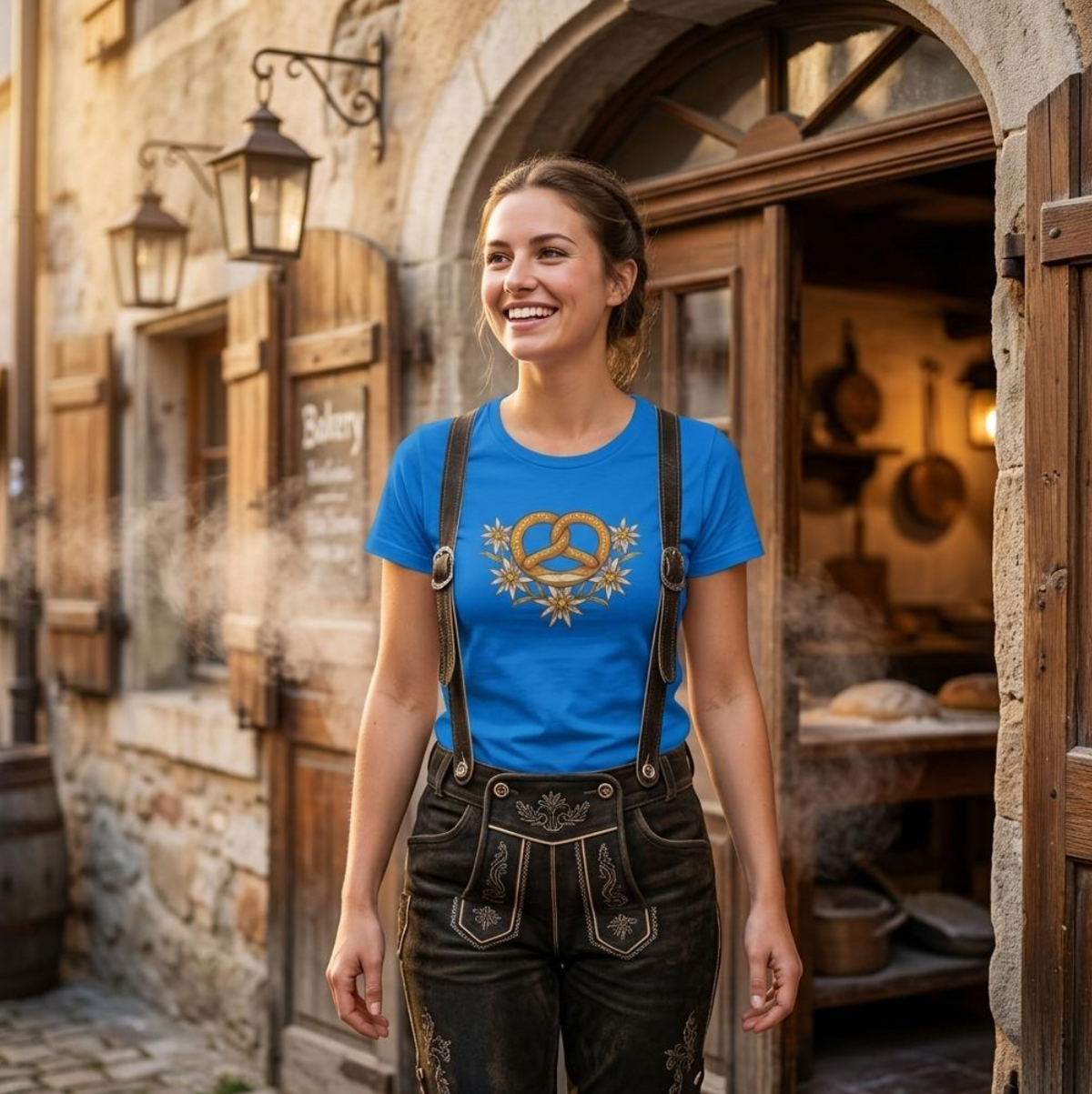 Bayerisches T-Shirt - Edelweiss Brezn, exklusives Design