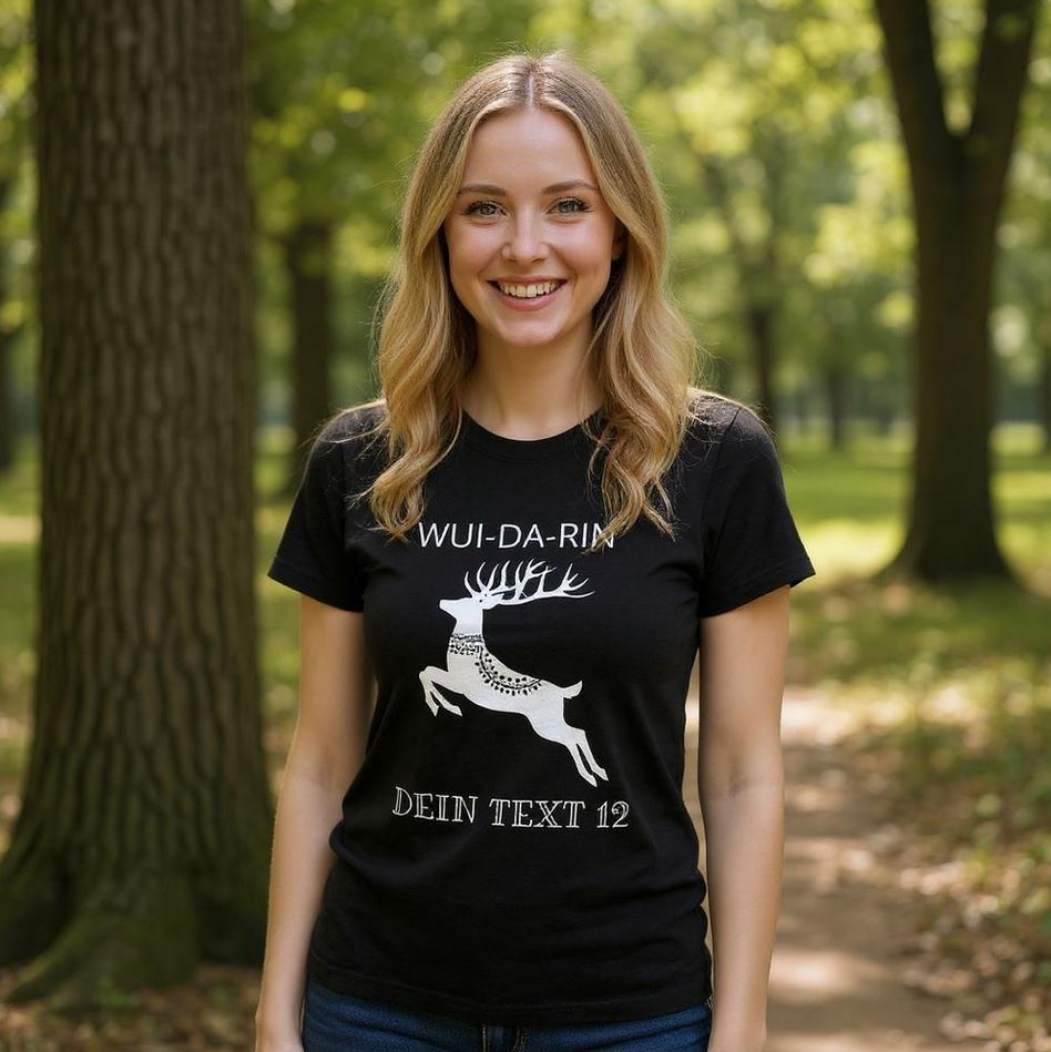 Frau mit T-Shirt-schwarz-WUIDARIN#2