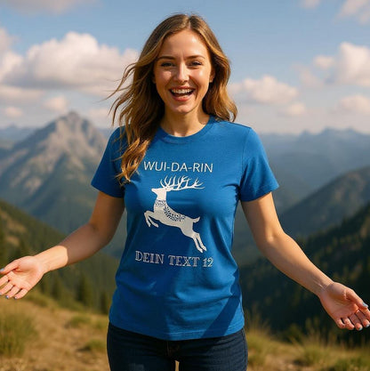 Frau mit T-Shirt-trueroyalblue-Wuidarin