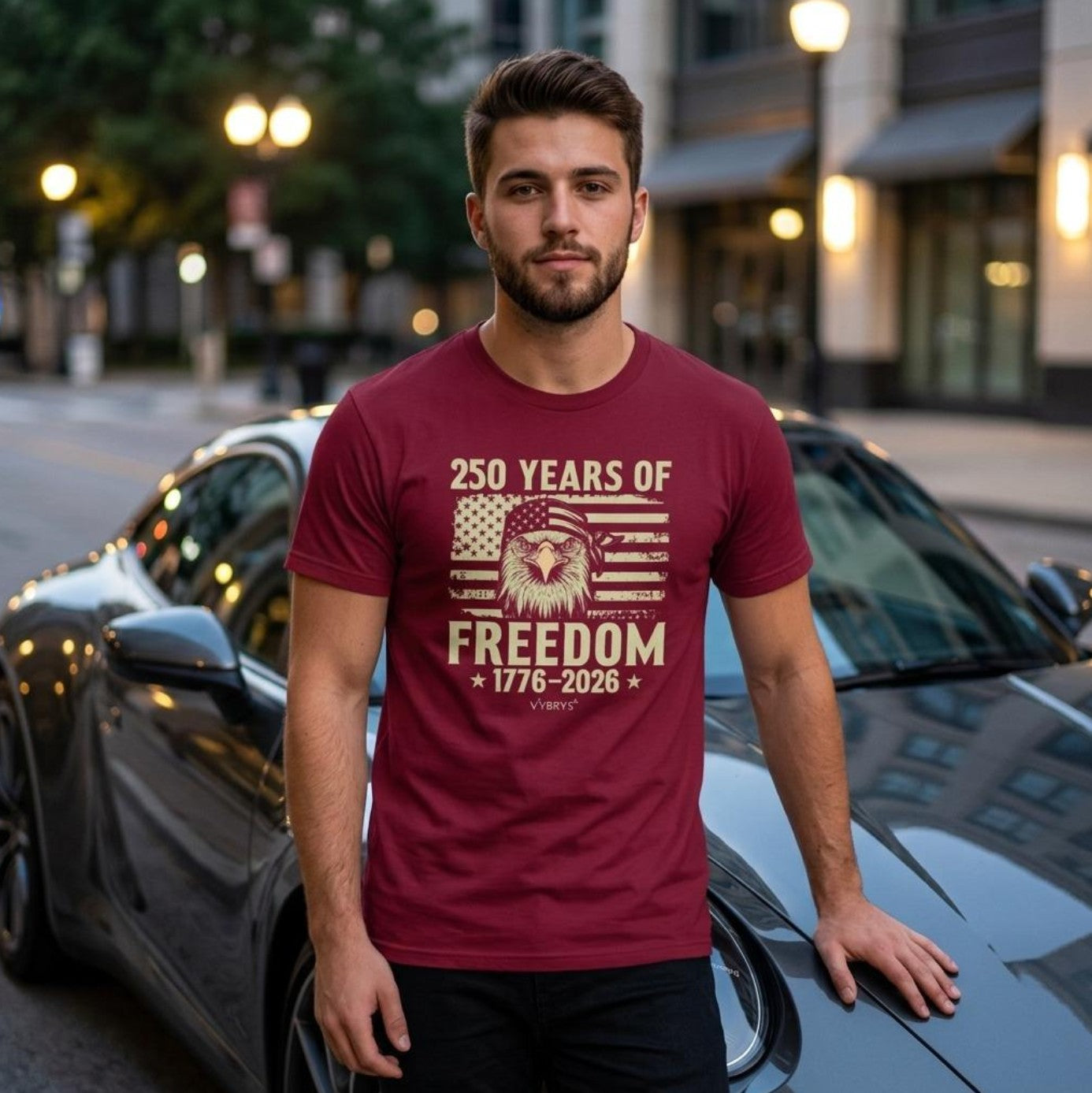 250 Years of Freedom, Cooles T-Shirt, VYBRYS, DTG-Gruck