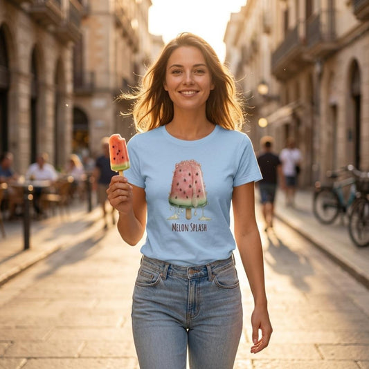 Wassermelonen-Eis – „Melon Splash“, weiches Damen-Shirt
