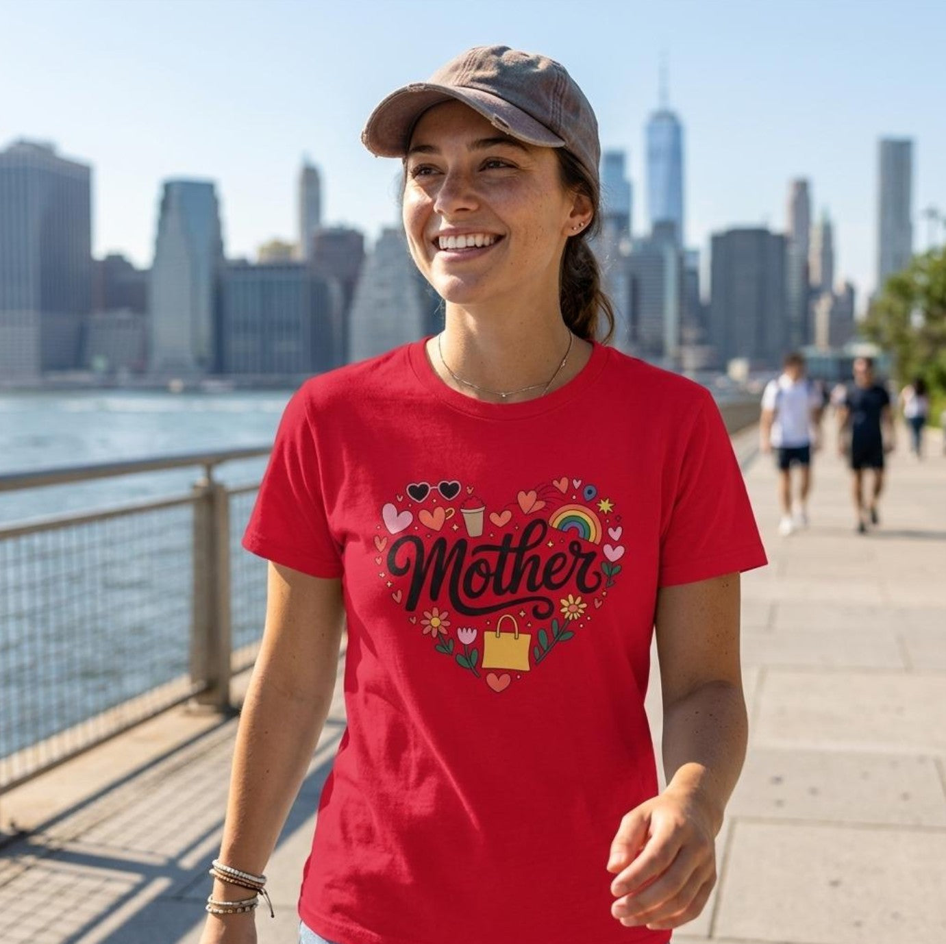 Muttertag Mother Heart Shirt Damen | Mother Heart | Geschenk für Mama, VYBRYS, DTF-Druck