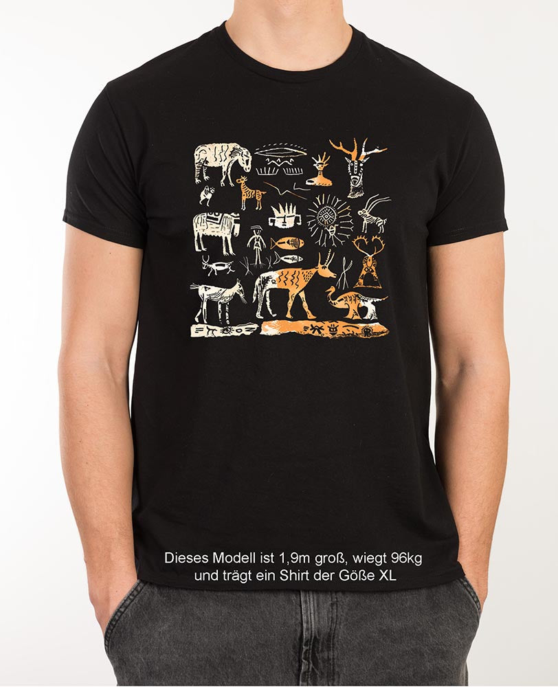 CAVE DRAWING KÄNOZOIKUM, Bio-T-Shirt PIONEER für Herren mit enganliegender Passform
