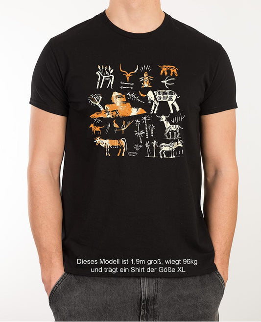 CAVE DRAWING MESOZOIKUM,, Bio-T-Shirt PIONEER für Herren mit enganliegender Passform