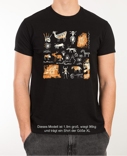 CAVE DRAWING PALÄOZOIKUM, Bio-T-Shirt PIONEER für Herren mit enganliegender Passform