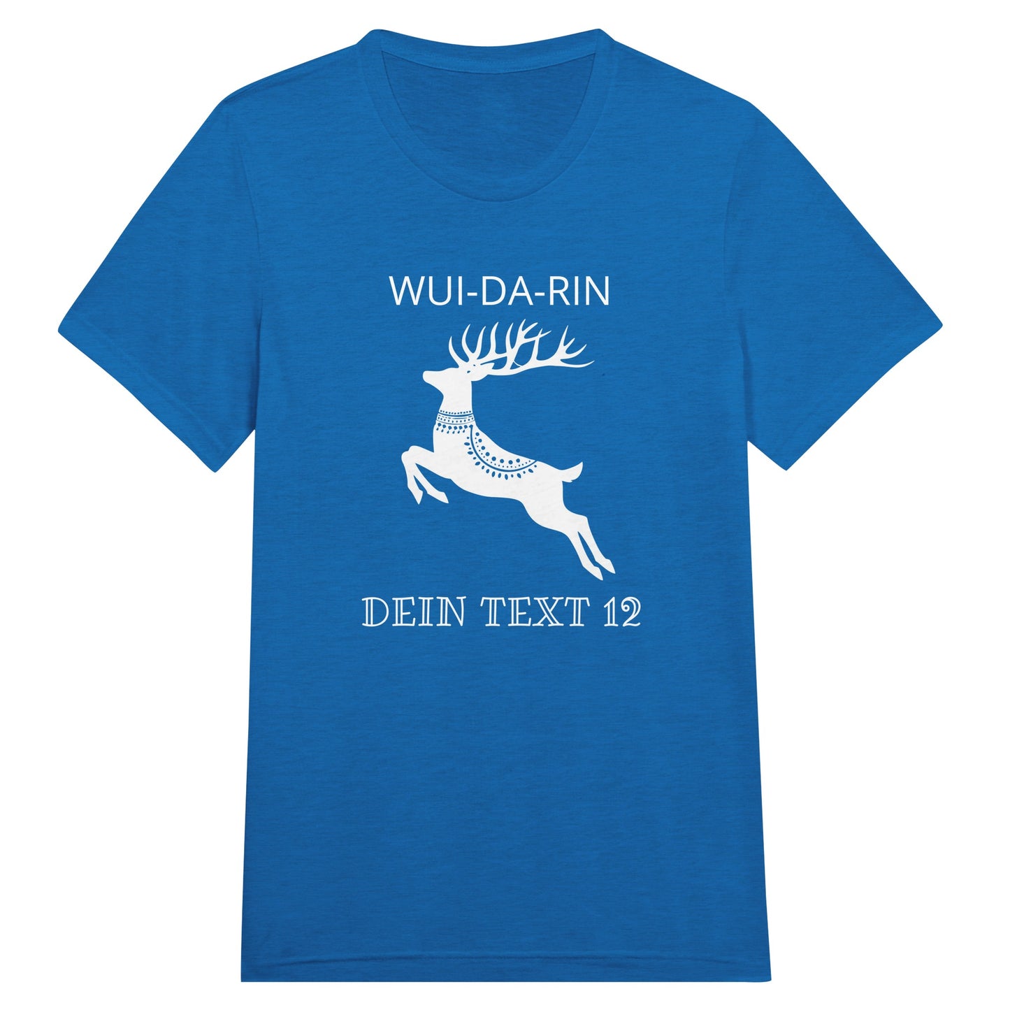 Triblend_T-Shirt_Wuidarin_mit_Hirsch_royalblau_ausgefallenes_T-Shirt