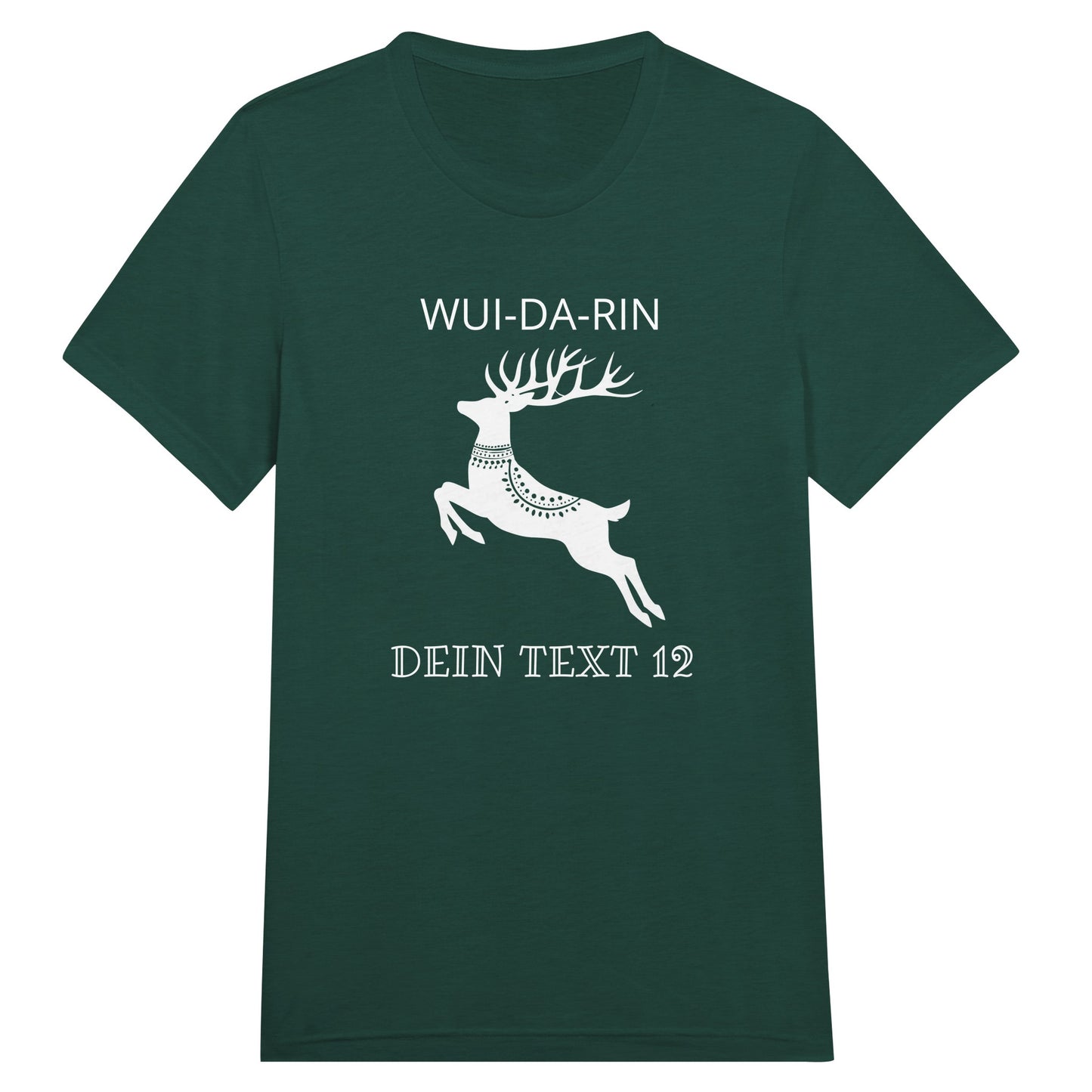 Triblend T-Shirt Wuidarin mit Hirsch, smaragd, ausgefallenes T-Shirt