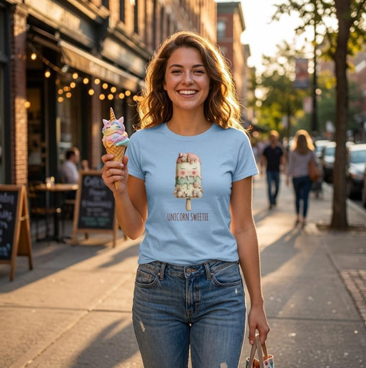 Einhorn-Eis – „Unicorn Sweetie“, weiches Damen-Shirt
