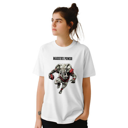 FOOTBALL ELEFANT "MASSIVE POWER", Cooles T-Shirt, personalisierte Rückennummer, DTF-Druck