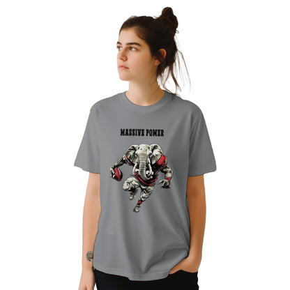 FOOTBALL ELEFANT "MASSIVE POWER", Cooles T-Shirt, personalisierte Rückennummer, DTF-Druck