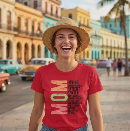 Muttertag Shirt Damen | MOM Loving Patient Strong | Geschenk für Mama, VYBRYS, DTF-Druck