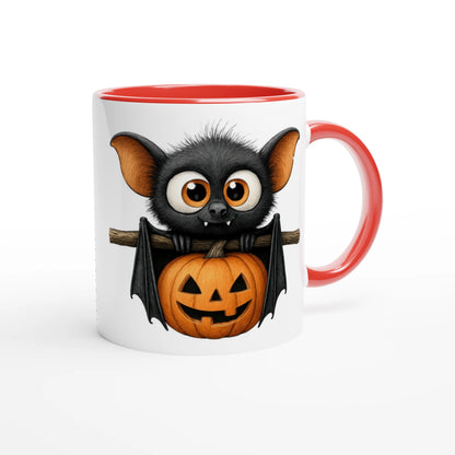 weisse 325ml Keramiktasse mit lustigem Halloween Motiv